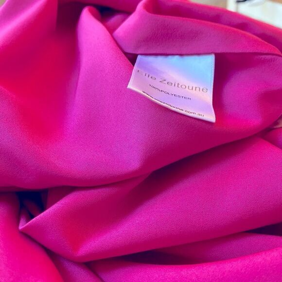 Elle Zeitoune Pink Silk Like Slip Gown Size XL - Picture 5 of 7